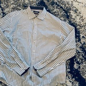 Grid print dress shirt